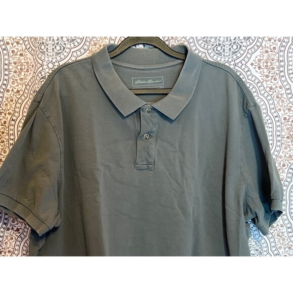 Eddie Bauer Mens 2X Gray Short-Sleeve Polo Shirt Classic Fit 100% Cotton - Picture 3 of 8